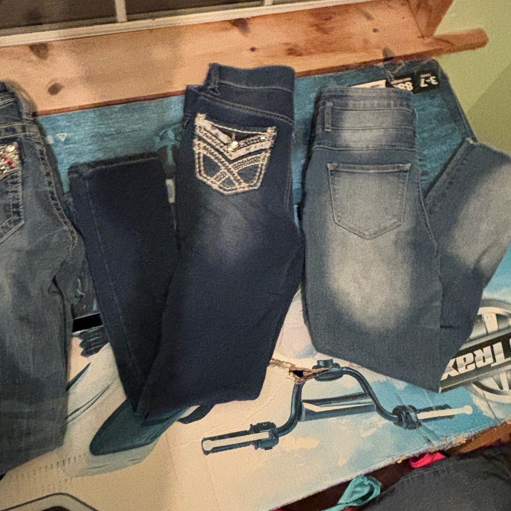Miss Me Blue Distressed Jeans with Embroidery - Picture 7 of 7